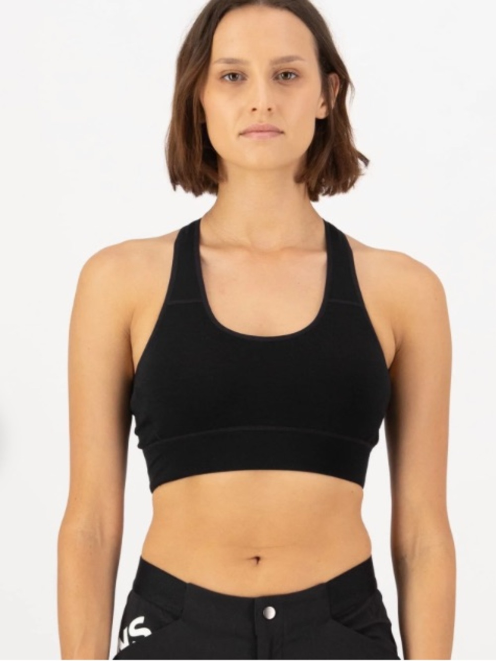 Mons Royale Merino Racerback Sports Bra in Black